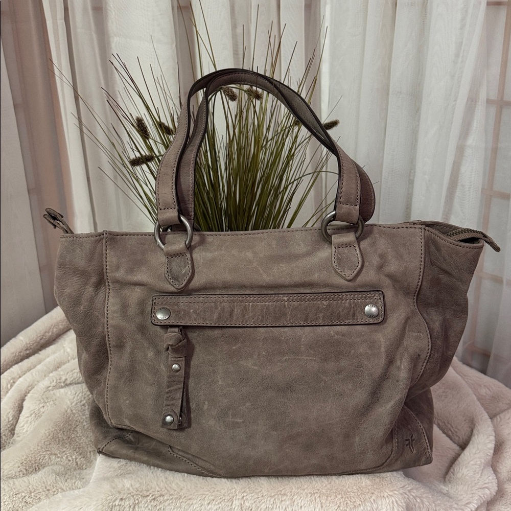 Frye Melissa Taupe Leather Tote Bag